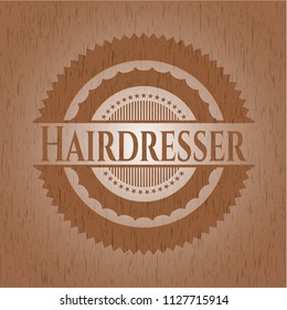 Hairdresser wood emblem. Retro