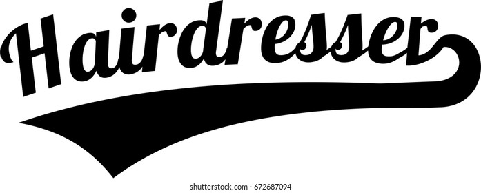 Hairdresser word retro style