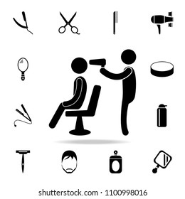 hairdresser at work icon. Detailed set of barber tools. Premium graphic design. One of the collection icons for websites, web design, mobile app on white background