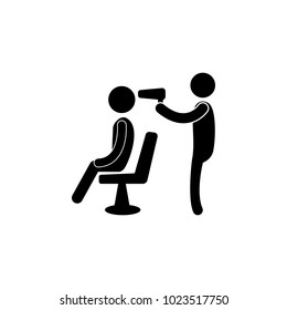 hairdresser at work icon. Element of barber shop for advertising signs, mobile concept and web apps. Icon for website design and development, app development. Premium icon on white background