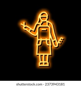 hairdresser worker neon light sign vector. hairdresser worker illustration