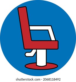 Hairdressers chair, illustration, vector, on a white background.