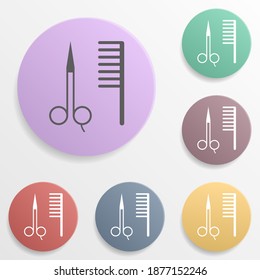 A hairdresser's place badge color set icon. Simple glyph, flat vector of map icons for ui and ux, website or mobile application