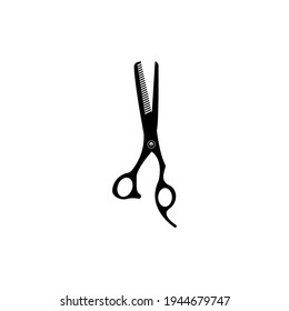 Hairdressers scissors black isolated vector icon. Hairdresser, fashion salon and barber sign collection equipment.