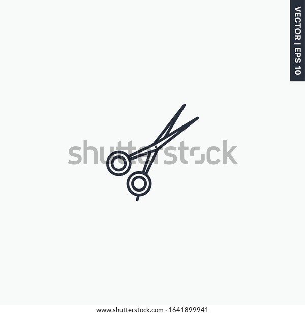 Hairdressers scissors, linear style sign for\
mobile concept and web design. Symbol, logo illustration. Pixel\
perfect vector\
graphics