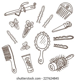 Hairdresser's set with mirror