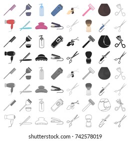 Hairdressery set icons in cartoon style. Big collection of hairdressery vector symbol stock illustration