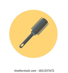 Hairdressing accessories icons. Hairbrush. Vector image. Stylish icons for a beauty salon. Brasheng
