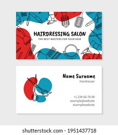 Hairdressing And Barbershop Visit Card For Printing