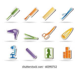 hairdressing, coiffure and make-up icons - vector Icon Set