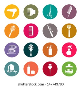 Hairdressing Equipment Icons