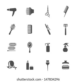 Hairdressing equipment icons