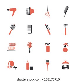 Hairdressing equipment icons