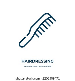 Hairdressing icon. Linear vector illustration from hairdressing and barber shop collection. Outline hairdressing icon vector. Thin line symbol for use on web and mobile apps, logo, print media.