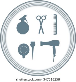Hairdressing icon set. Vector 