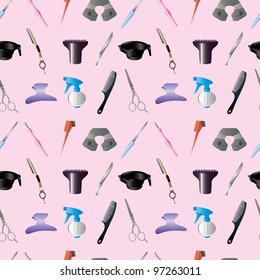 hairdressing KIT seamless pattern