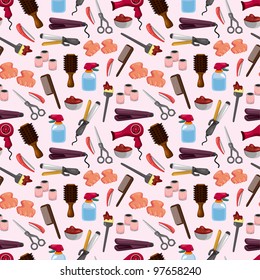 hairdressing KIT seamless pattern