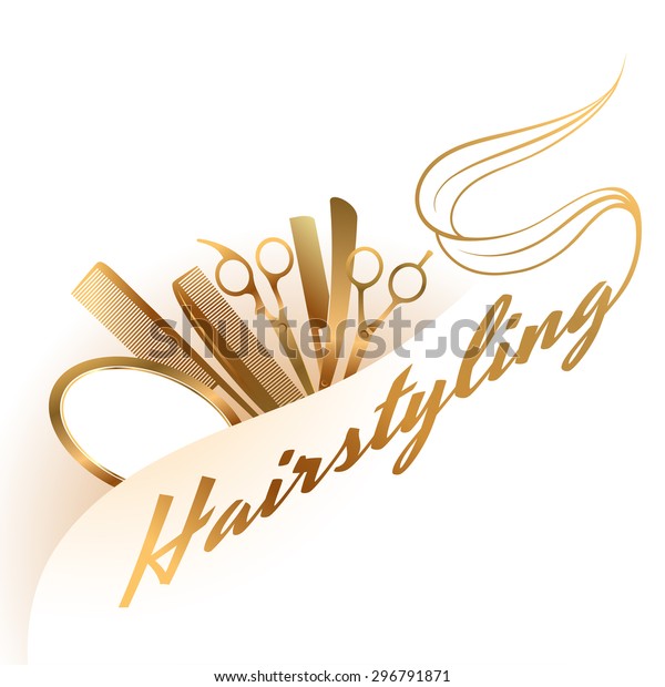 Hairdressing Logo Design Stock Vector Royalty Free 296791871