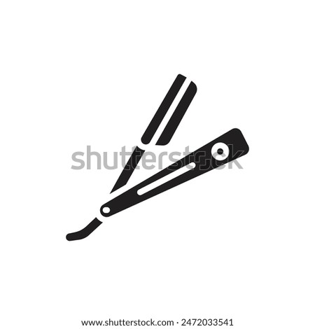 Hairdressing Razor Filled Icon Vector Illustration