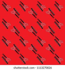 Hairdressing red background