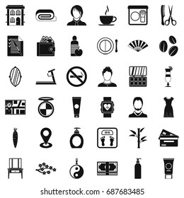 Hairdressing salon icons set. Simple style of 36 hairdressing salon vector icons for web isolated on white background