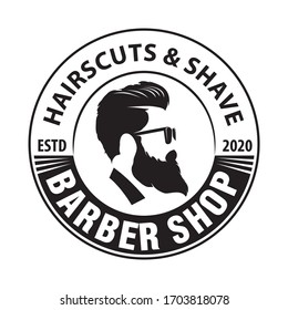 Hairdressing saloon icon with barber pole