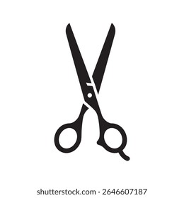 Ícone de tesoura de cabeleireiro para uma barbearia ou salão de beleza representando uma ferramenta profissional para cortar e estilizar o vetor de cabelo ícone de glifo sólido