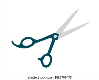 Hairdressing Scissors icon. Barber symbol silhouette isolated on white background. 
Vector illustration for Website page and mobile app design. 