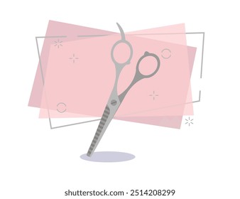 Hairdressing scissors illustration. Hair cut, salon, equipment. Beauty industry concept. Vector illustration can be used for beauty, professional instruments