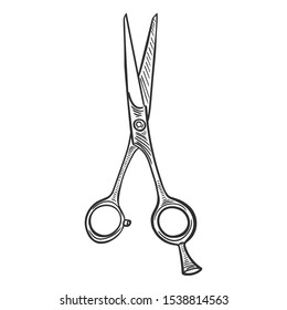 Hairdressing scissors isolated on white background