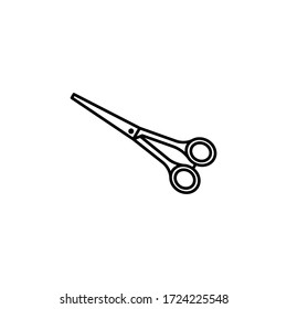 hairdressing, scissors line illustration icon on white background