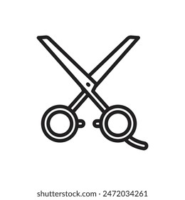 Hairdressing Scissors Outline Icon Vector Illustration