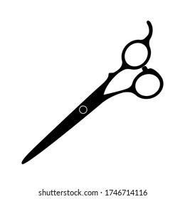Friseurschere. Vector-Abbildung. Schwarze Schere auf weißem Hintergrund