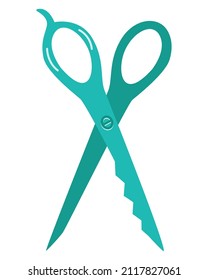 Tijeras de peinado, ilustración vectorial de tijeras abiertas, estilo doodle, icono aislado en blanco