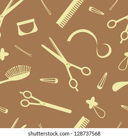 Hairdressing seamless pattern