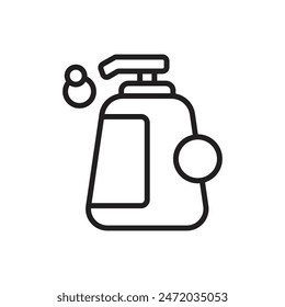 Hairdressing Shampoo Outline Icon Vector Illustration