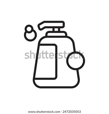 Hairdressing Shampoo Outline Icon Vector Illustration