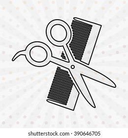 hairdressing shop icon design 