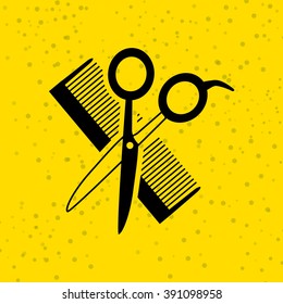 hairdressing shop icon design, vector illustration eps10 graphic 