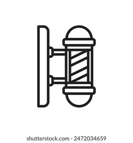 Hairdressing Sign Outline Icon Vector Illustration