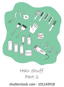 Hairdressing stuff outline set part two