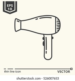 Hairdressing tools. Icons series. Hair dryer. Isolated object EPS 10