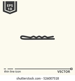 Hairdressing tools. Icons series. Hairpin Isolated object EPS 10