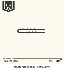 Hairdressing tools. Icons series. Hairpin Isolated object EPS 10