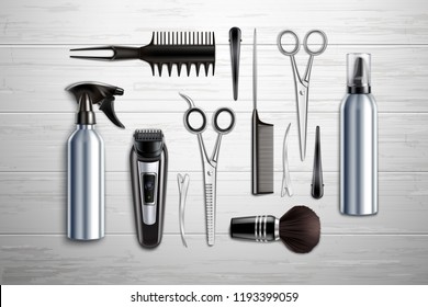 Hairdressing Tools Realistic 