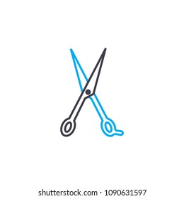 Hairdressing tools vector thin line stroke icon. Hairdressing tools outline illustration, linear sign, symbol concept.