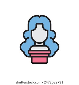 Hairdressing Wig Icon Vector Illustration