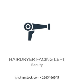 Hairdryer facing left icon vector. Trendy flat hairdryer facing left icon from beauty collection isolated on white background. Vector illustration can be used for web and mobile graphic design, logo, 