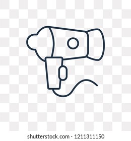 Hairdryer Facing Left vector outline icon isolated on transparent background, high quality linear Hairdryer Facing Left transparency concept can be used web and mobile
