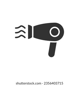 Hairdryer glyph vector icon isolated. Hairdryer stock vector icon for web, mobile app and ui design